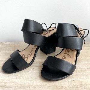 Sam Edelman Valerie Black Leather Heels